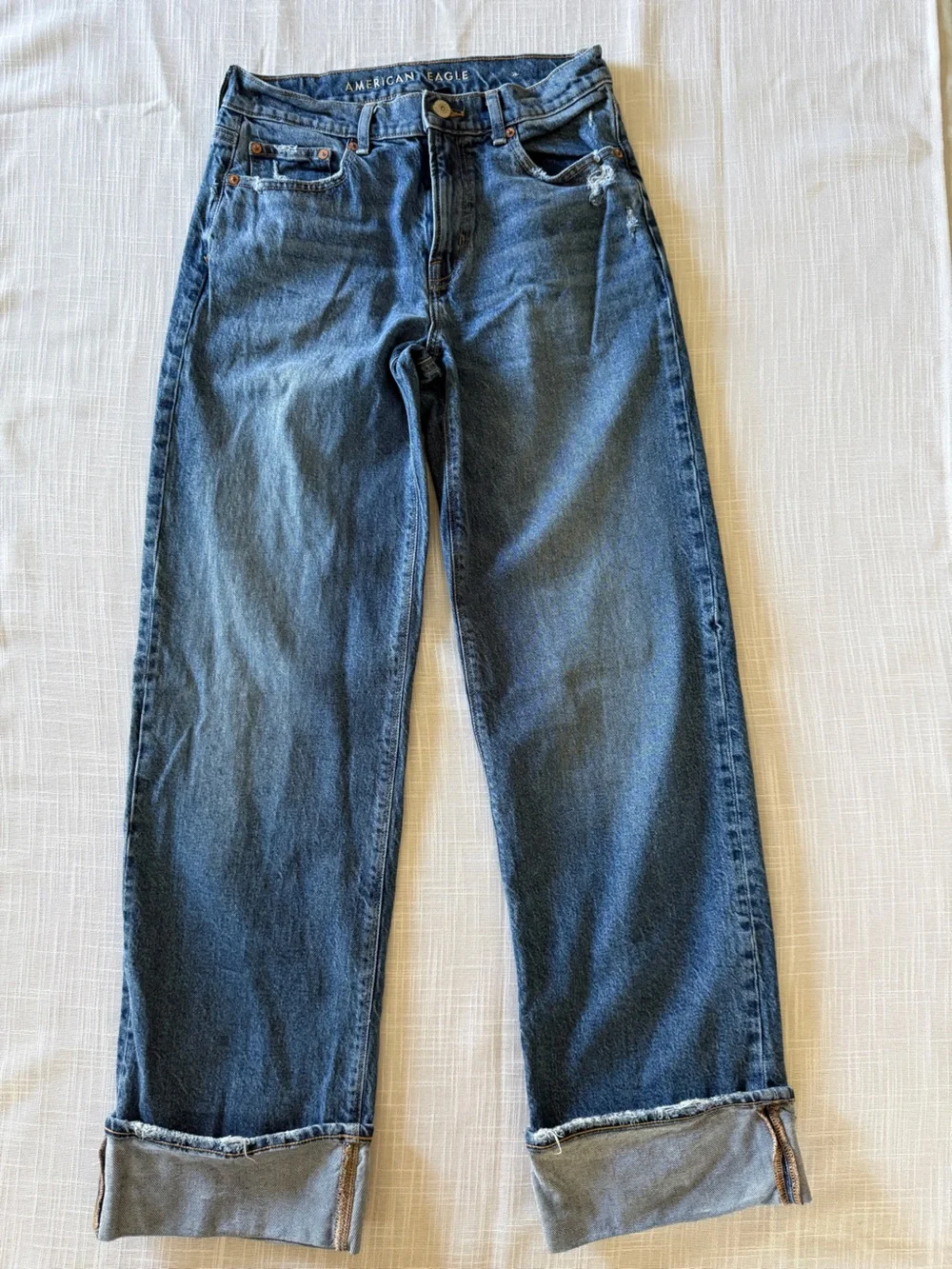 American Eagle Outfitters Blue Denim Jeans with Faded Wash